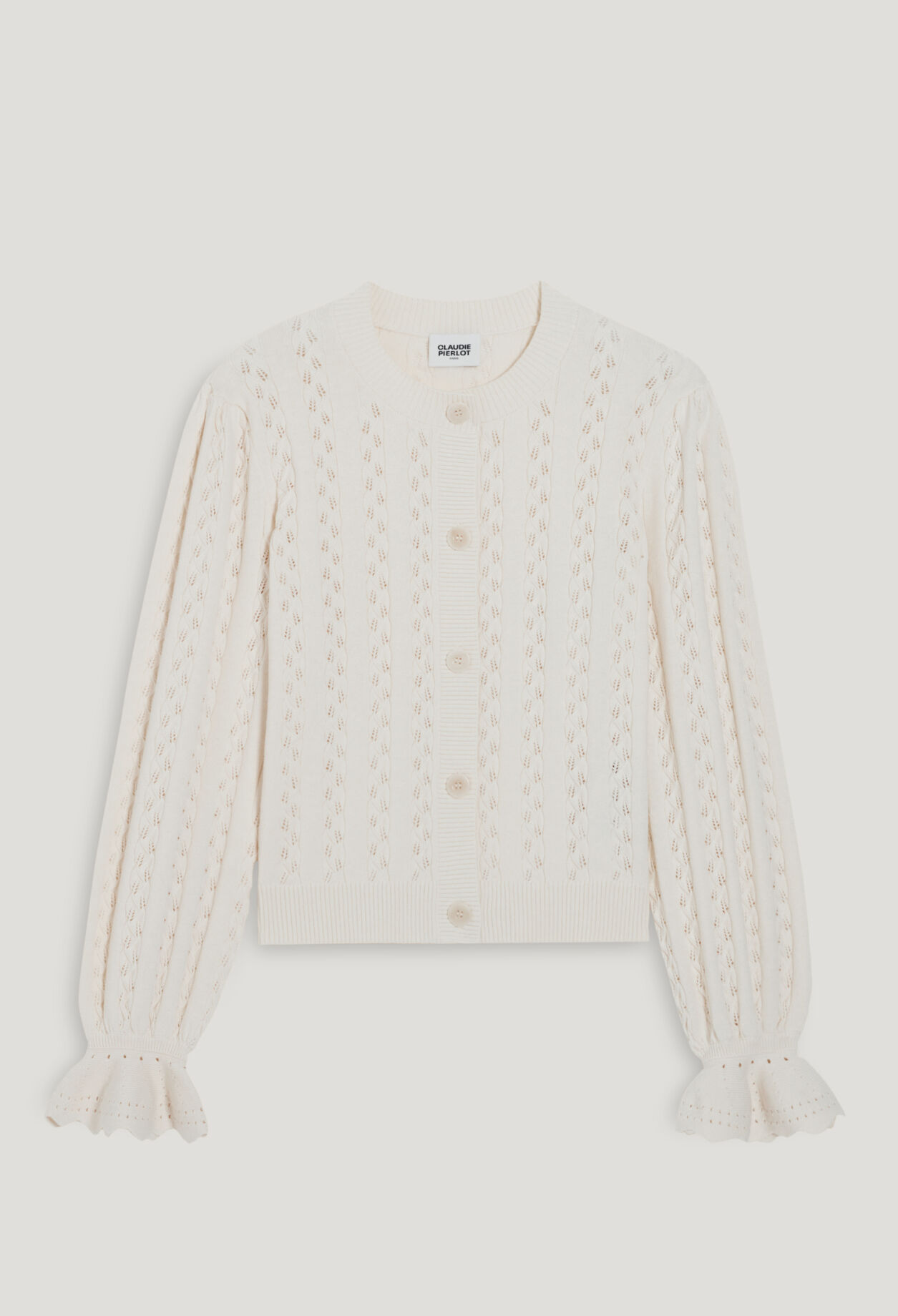 Cardigan maille écru