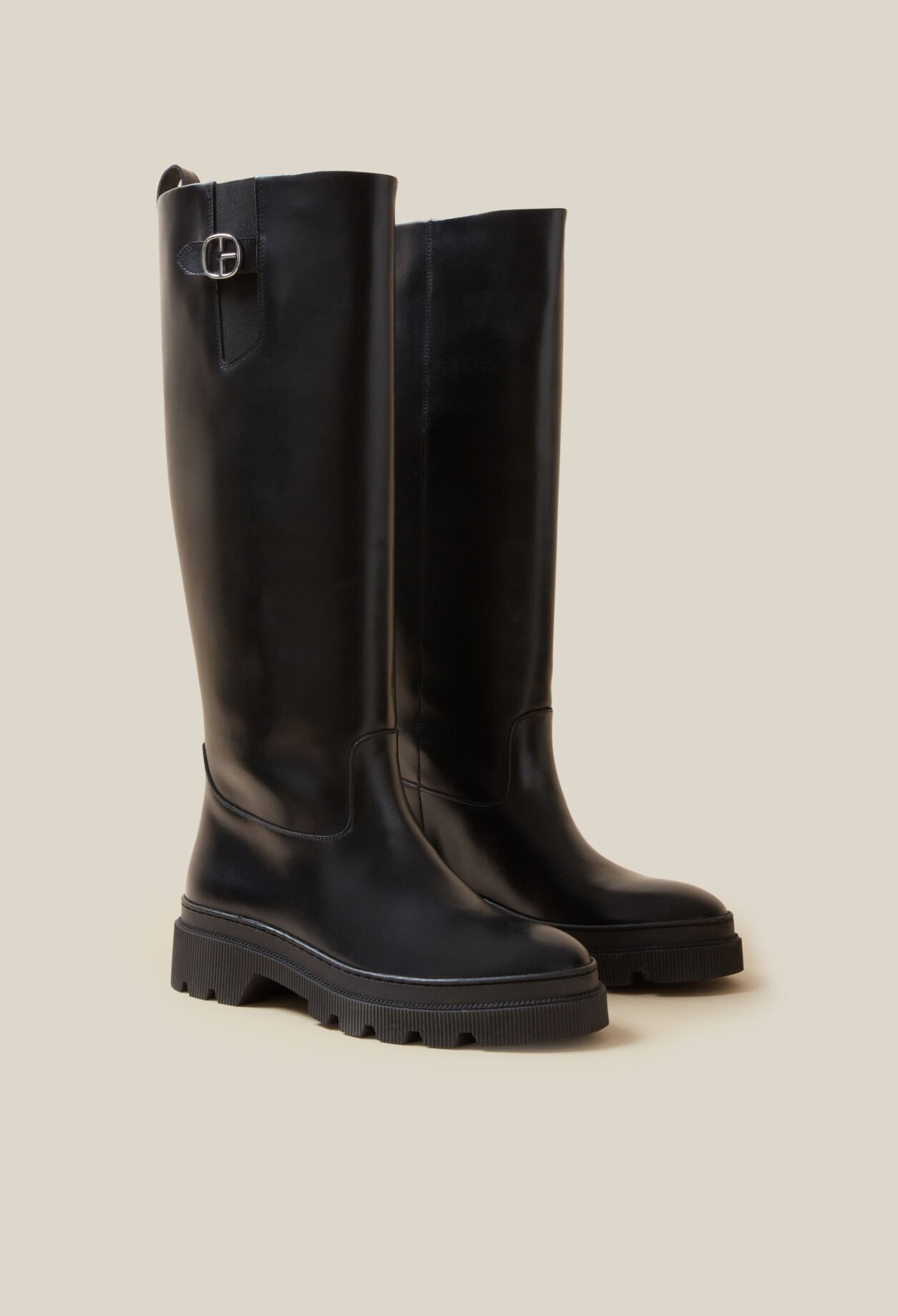 Bottes hautes cuir lisse