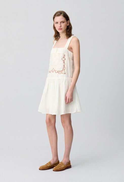 Robe courte buste brodé