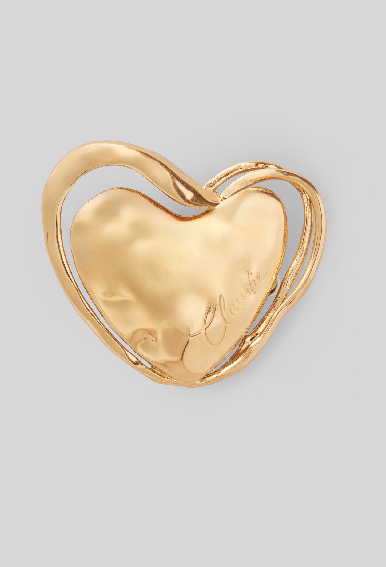 Broche dorée coeur