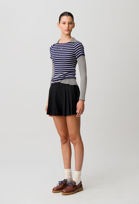 Short noir &agrave; plis