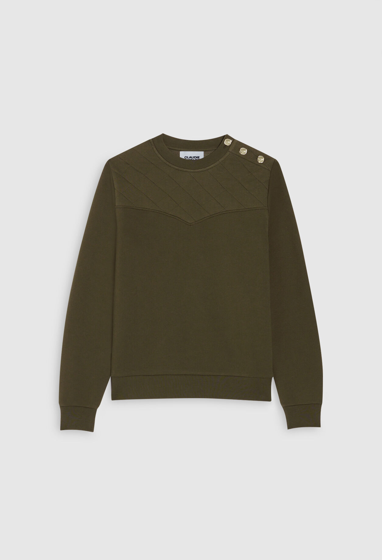Sweatshirt kaki à manches longues