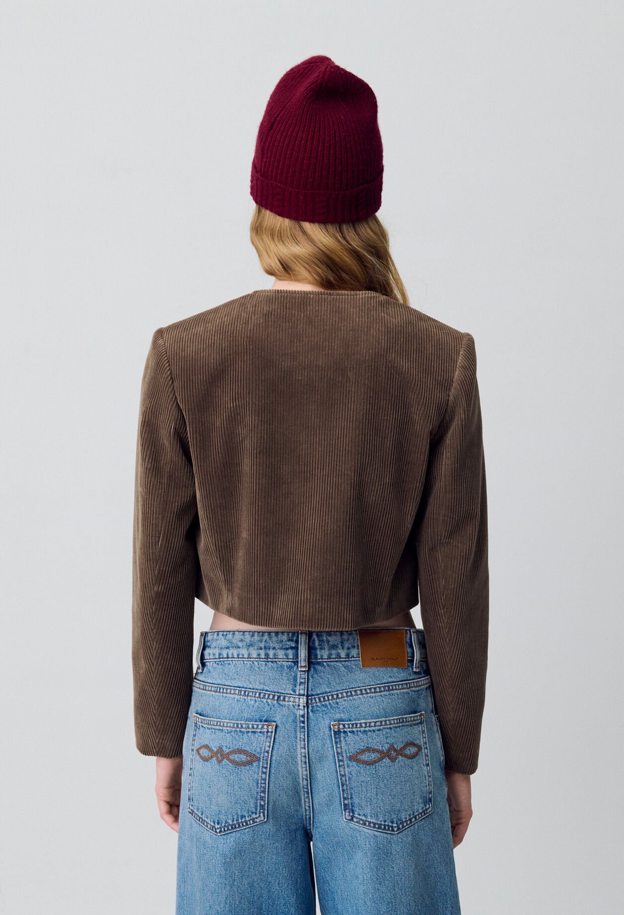 Veste boîte courte velours