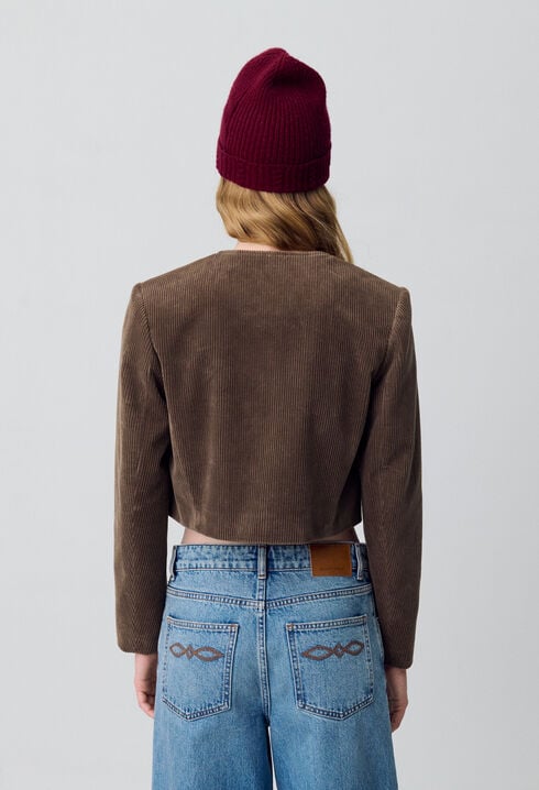 Veste boîte courte velours