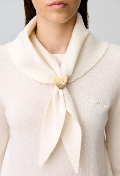 Pull maille foulard amovible