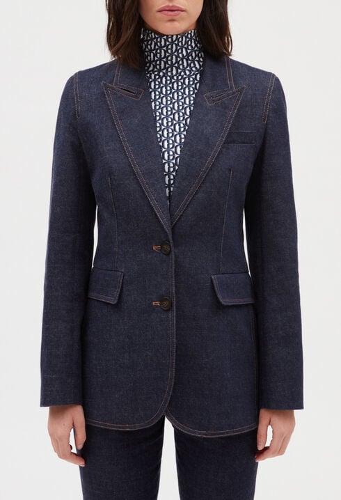 Veste tailleur denim brut