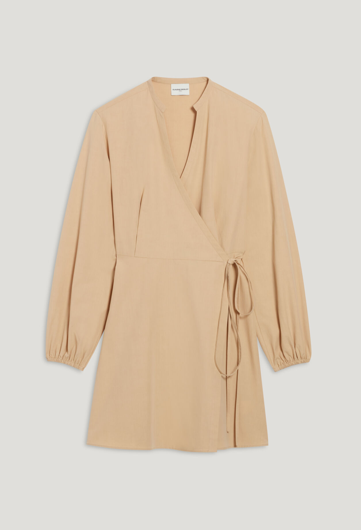 Robe courte portefeuille col mao