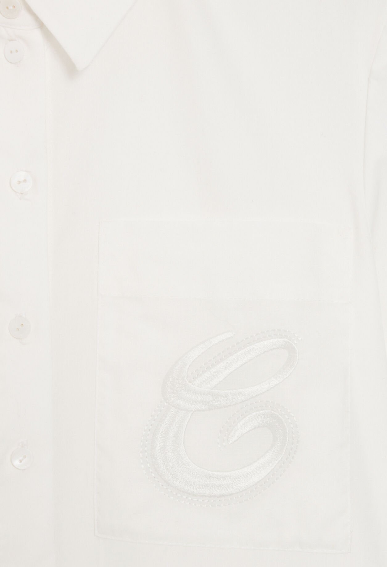 Chemise courte brodée écrue