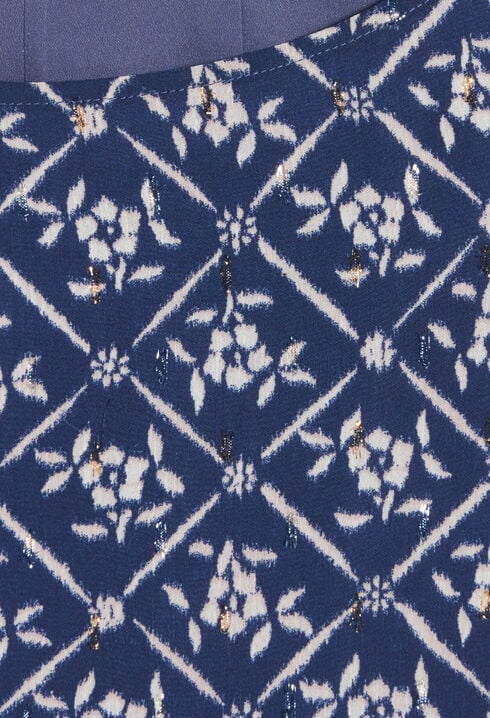 Robe Rififi à motifs floral métallisé