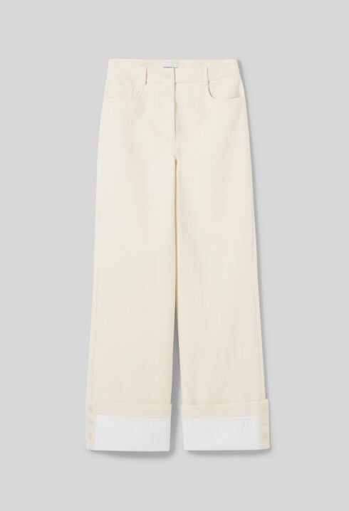 Pantalon coton droit &eacute;l&eacute;gant