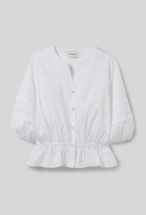 Chemise élastiquée brodée