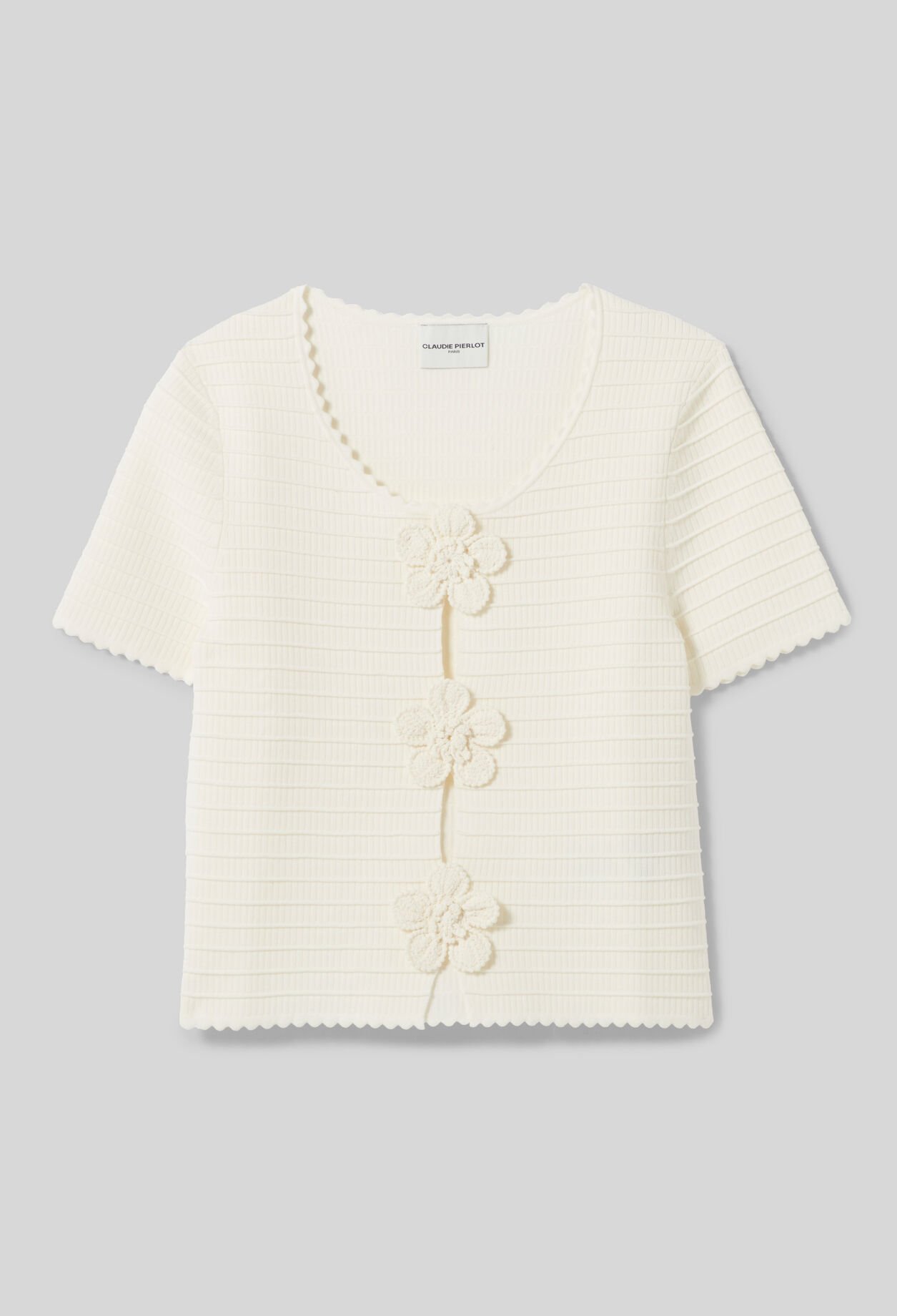 Pull manches courtes ray&eacute;