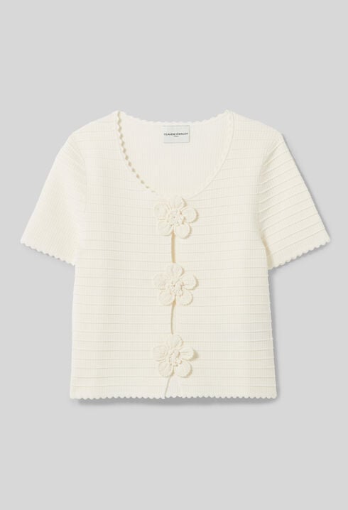 Pull manches courtes ray&eacute;