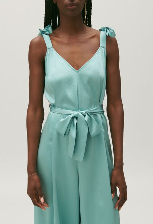 Combinaison pantalon fluide vert d'eau