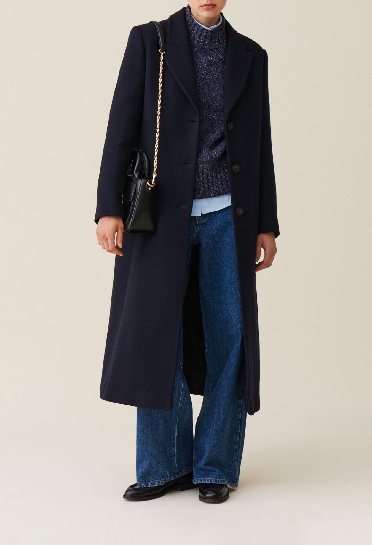 Manteau droit mi-long