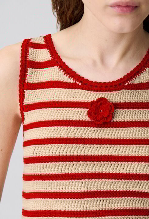Top rayé crochet