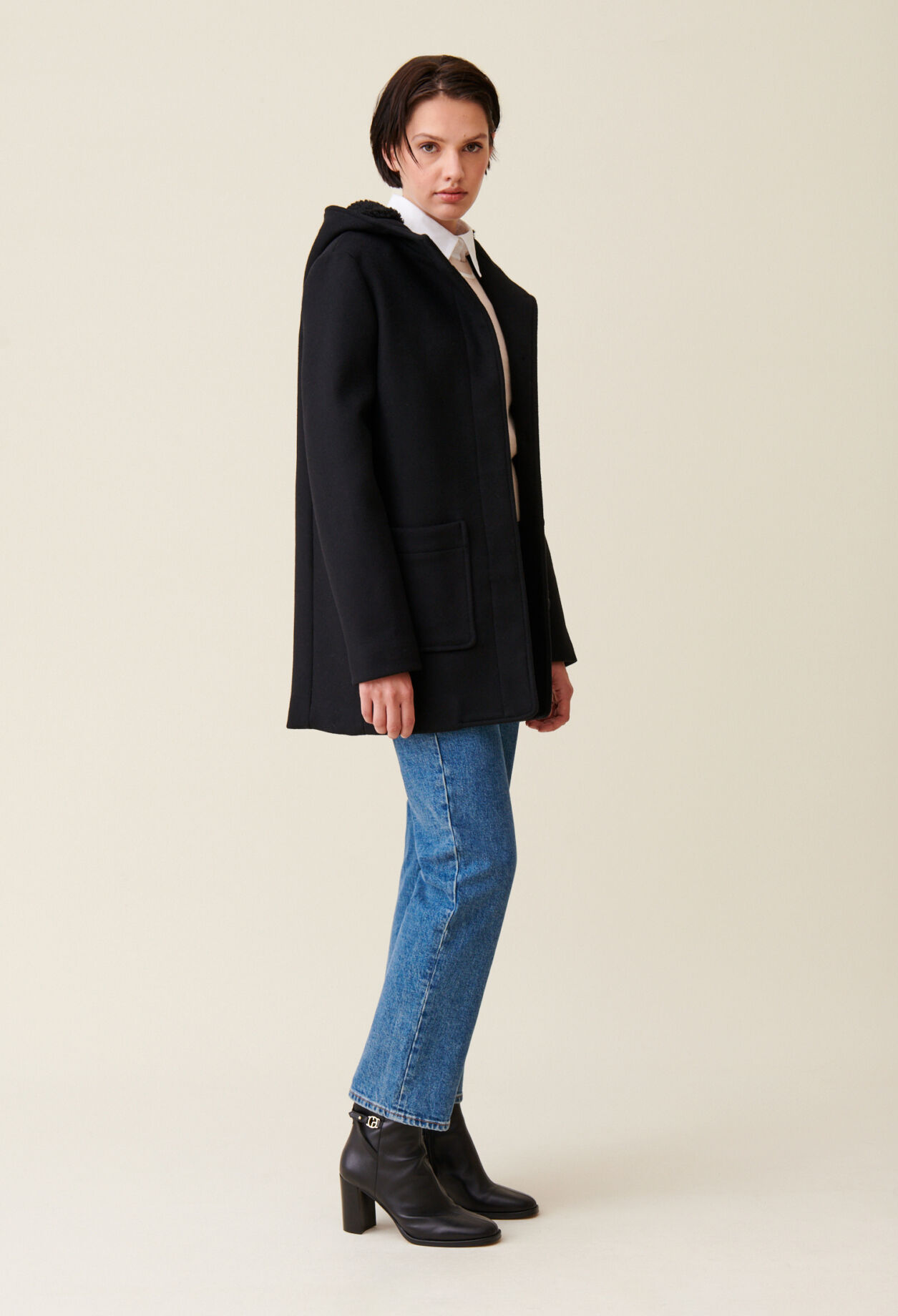 Manteau capuche noir