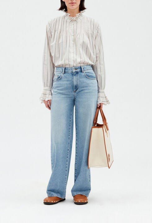 Chemise rayée à volants