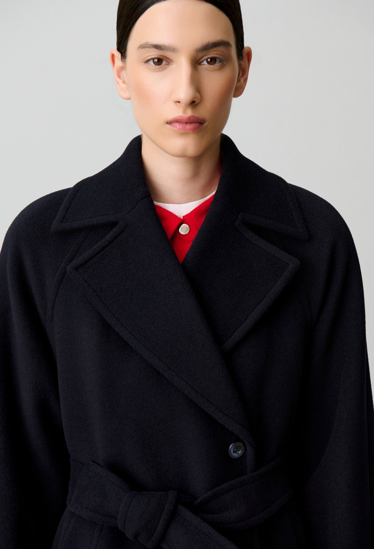 Manteau droit ceinture amovible