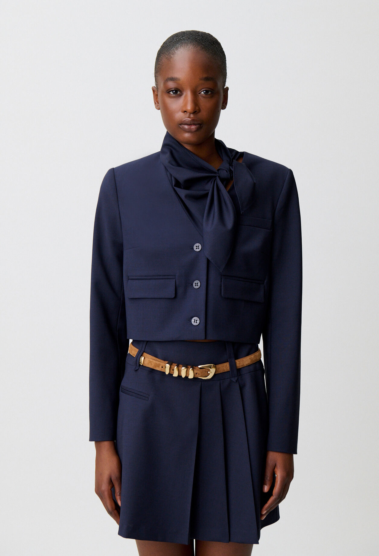 Veste boite laine m&eacute;lang&eacute;e