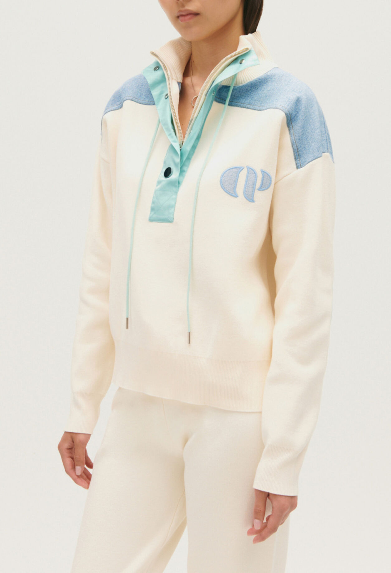 Sweatshirt Minimum col camionneur écru