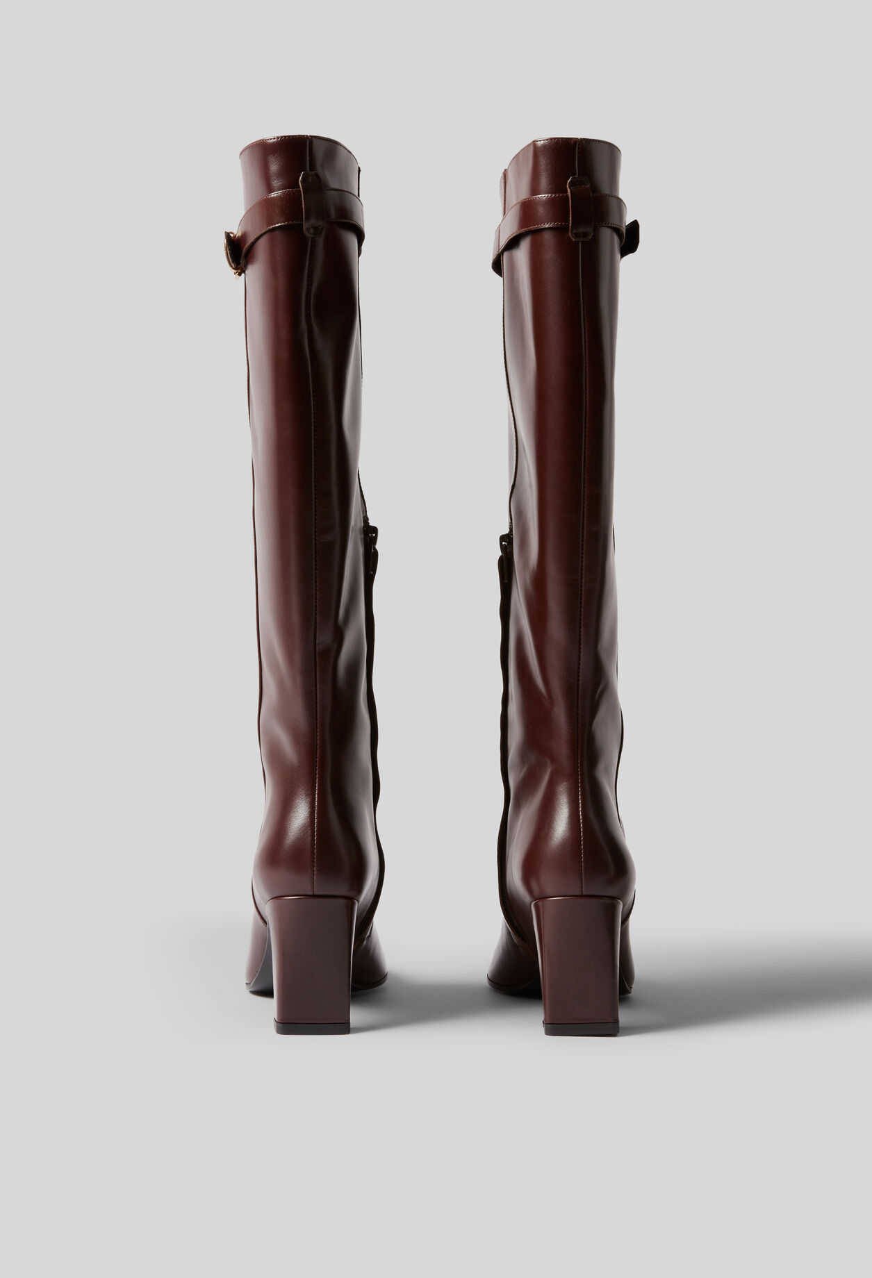 Bottes hautes cuir à boucle