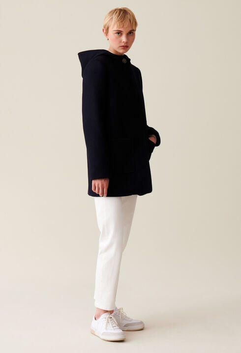 Manteau capuche marine