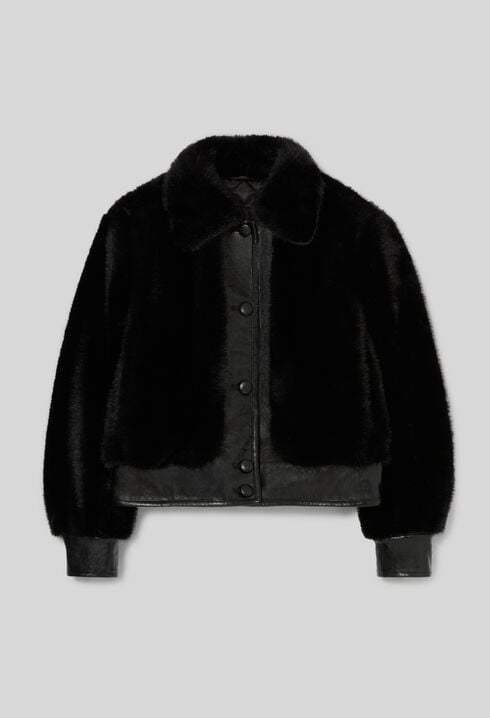Veste courte fausse fourrure