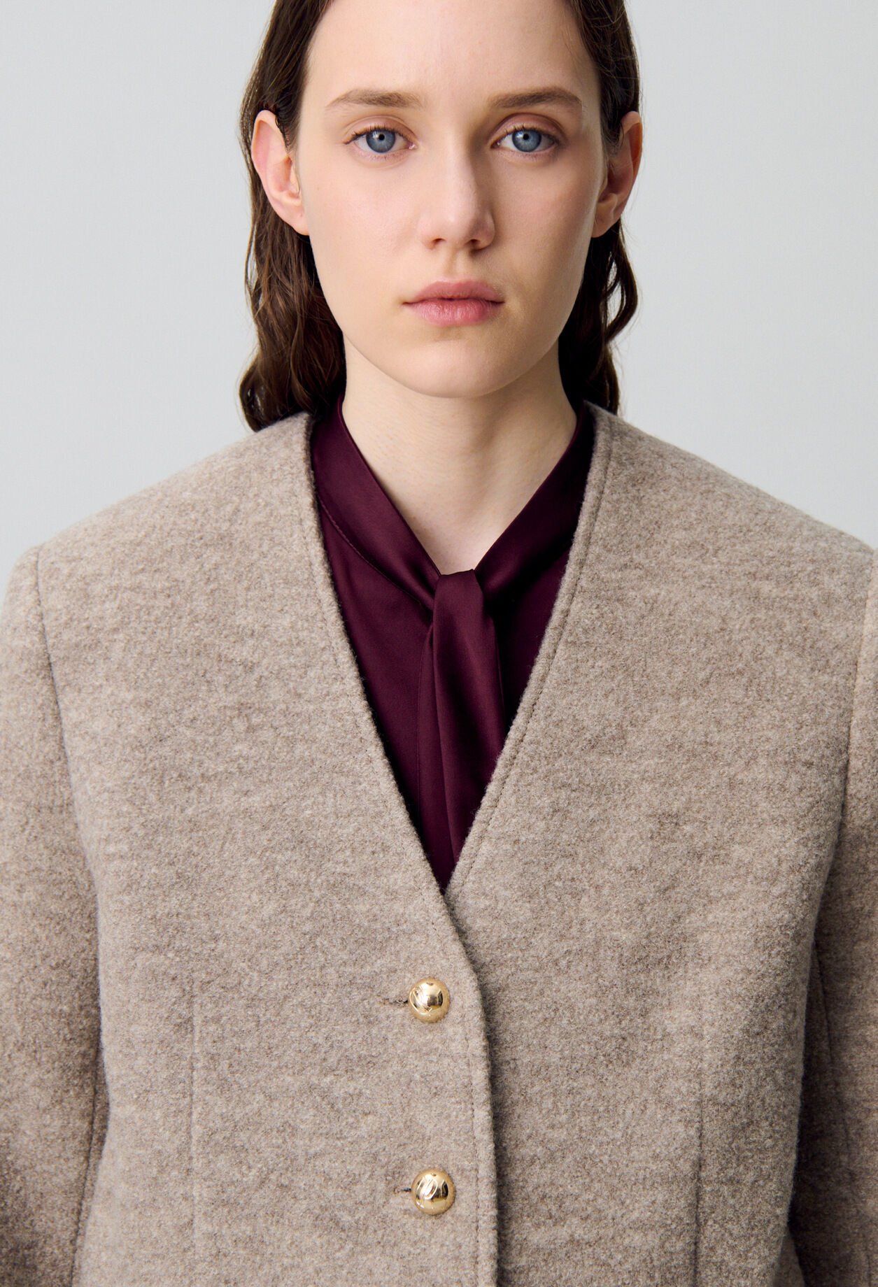 Veste boutonnée laine