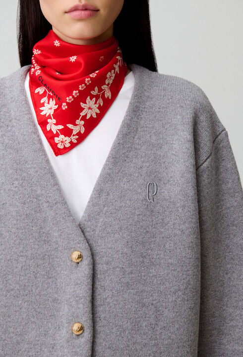 Cardigan oversize laine m&eacute;lang&eacute;e