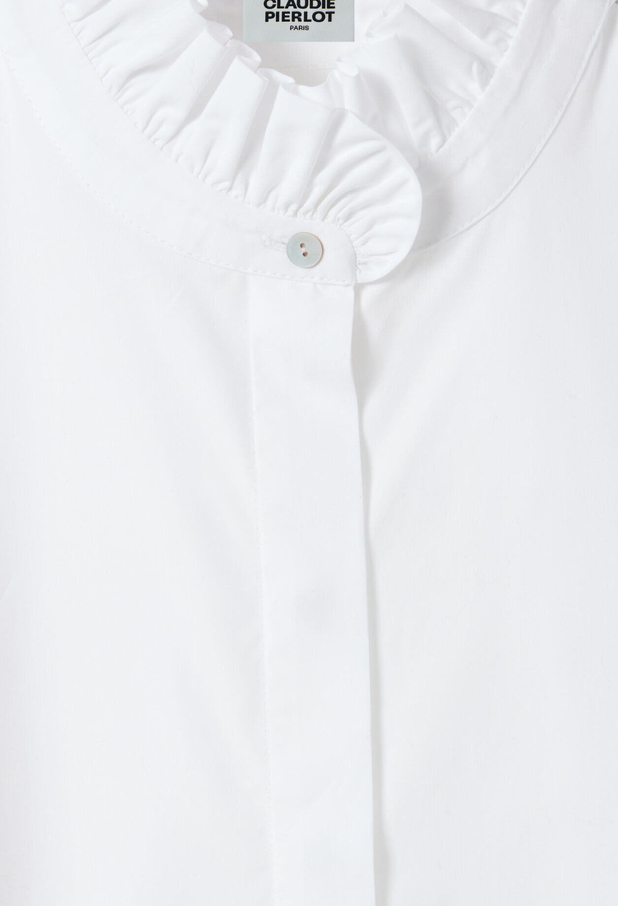 Chemise blanche col volanté
