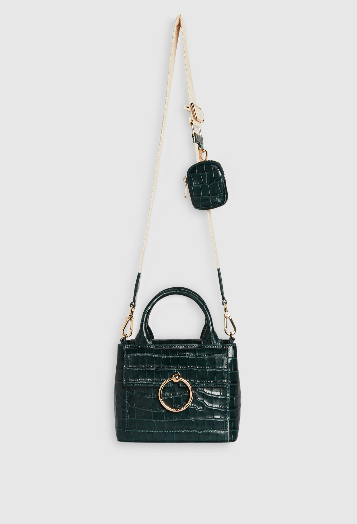 Bandoulière bi-matière en cuir