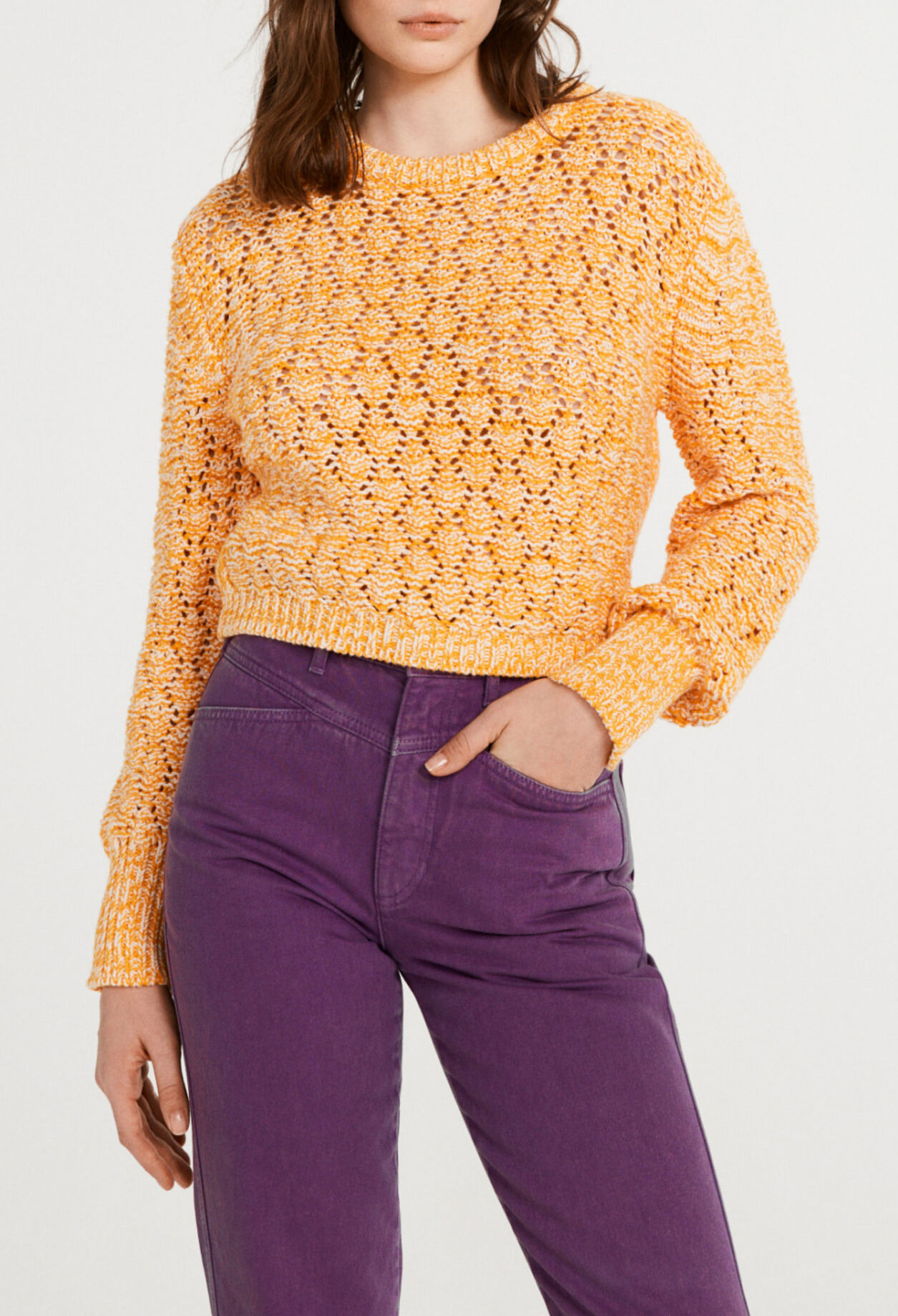 Pull en maille ajour&eacute;e