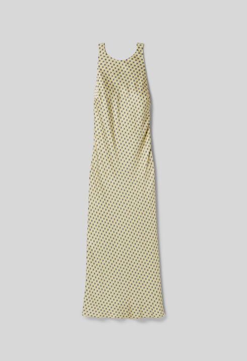 Robe longue satinée