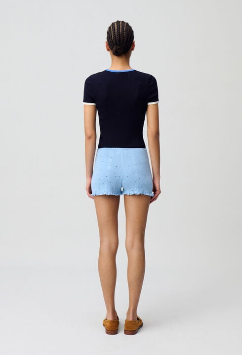 Short court maille fine