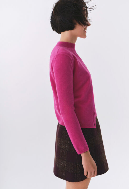 Cardigan laine boutonné broderie CP