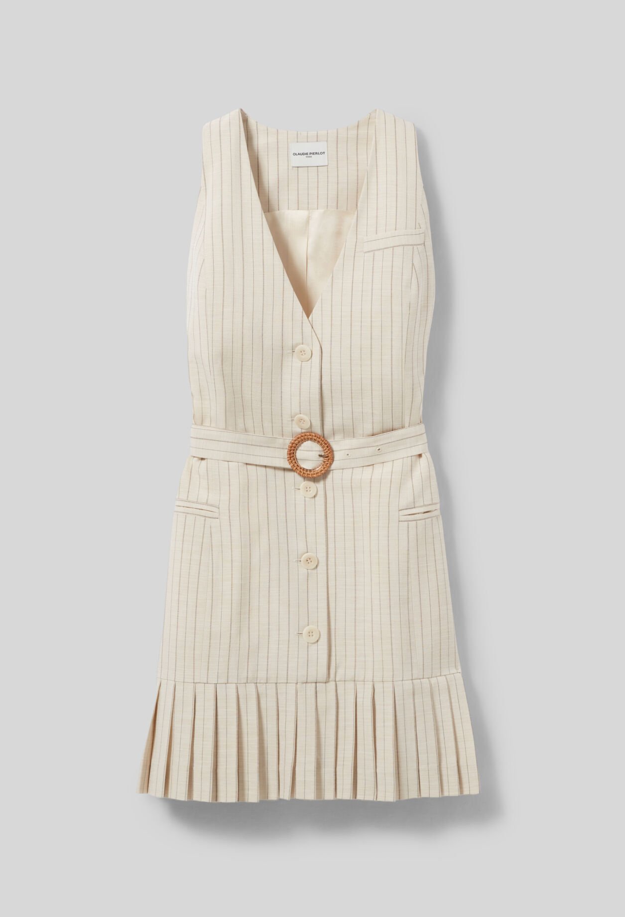 Robe courte cintrée plissée