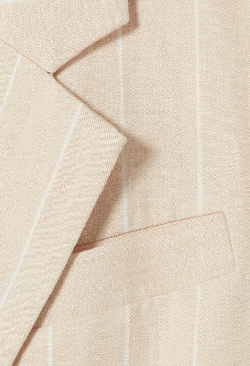 Blazer fines rayures viscose lin