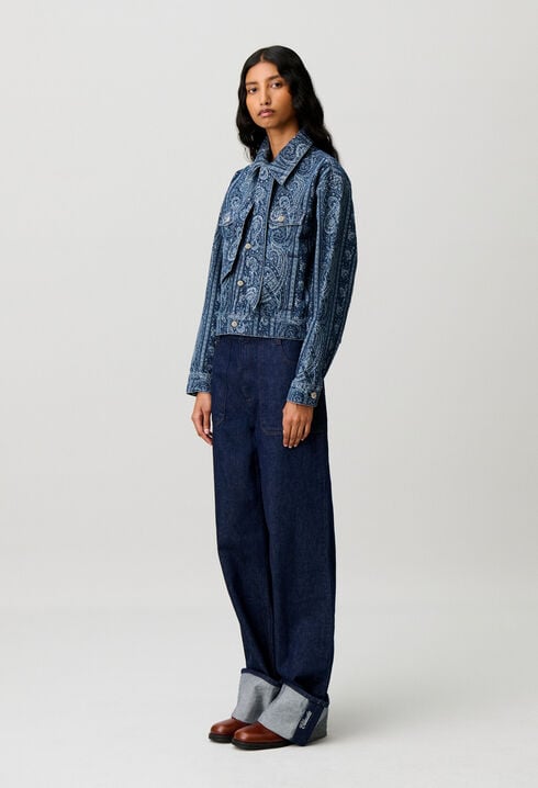Veste denim imprim&eacute;e