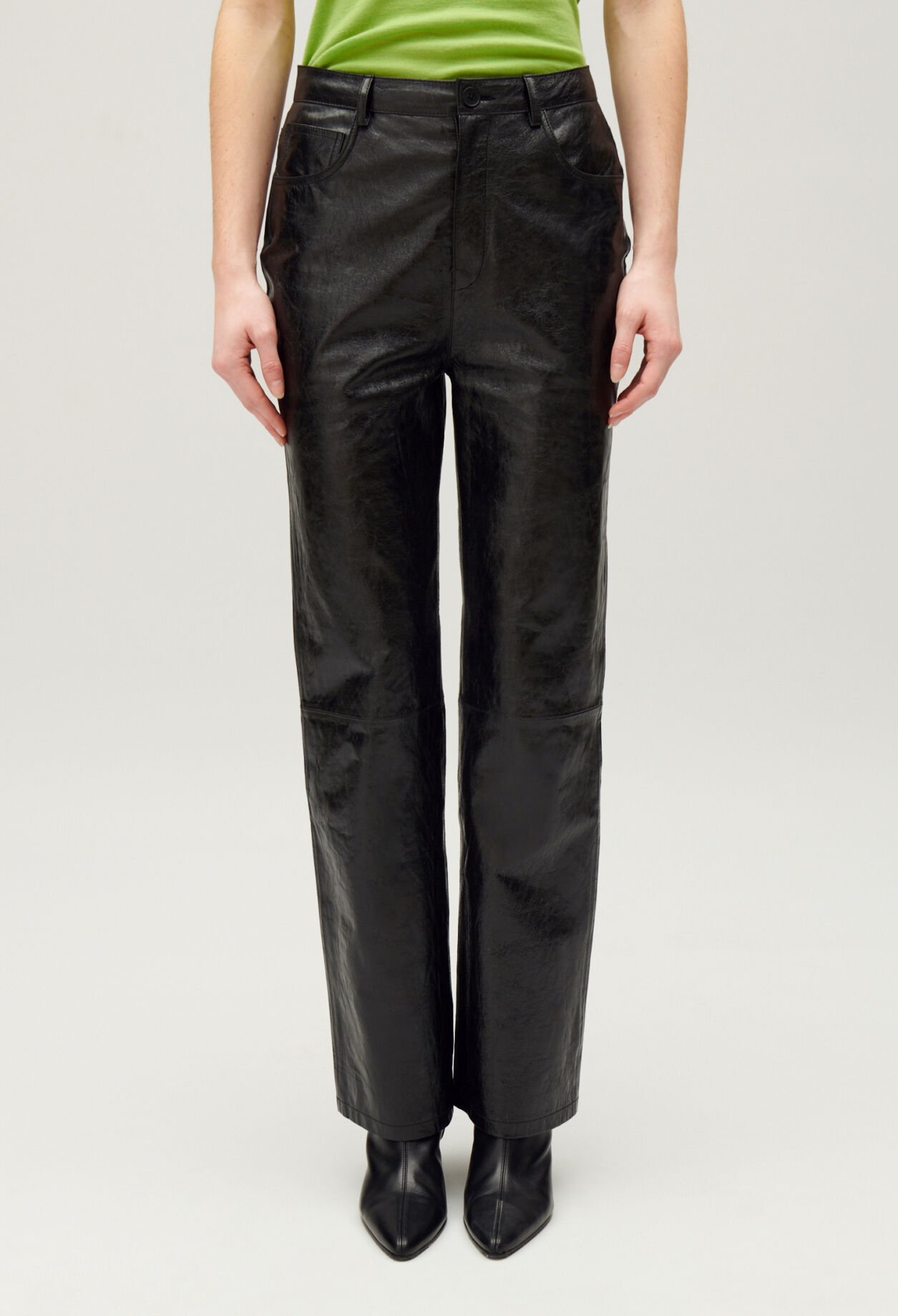 Pantalon cuir noir
