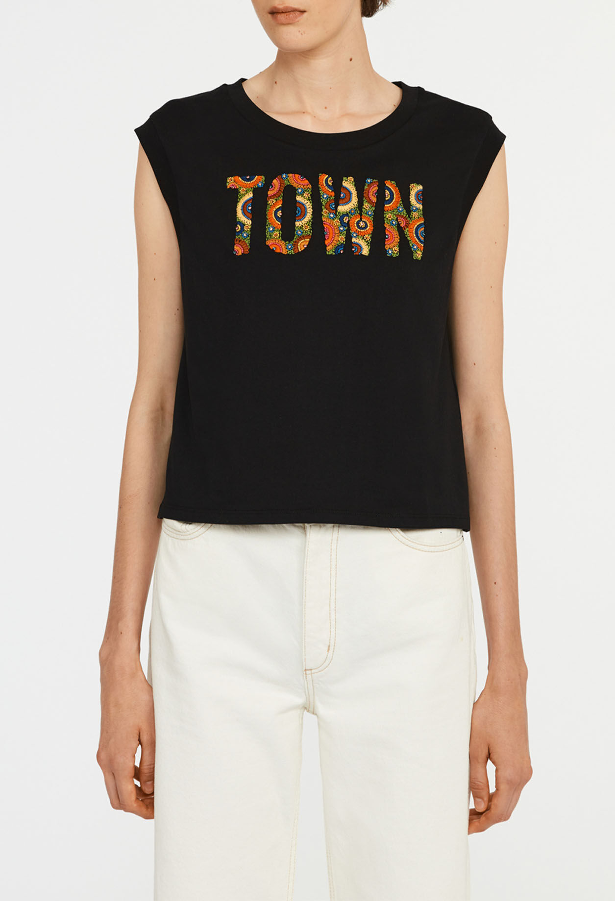T-shirt brodé en coton
