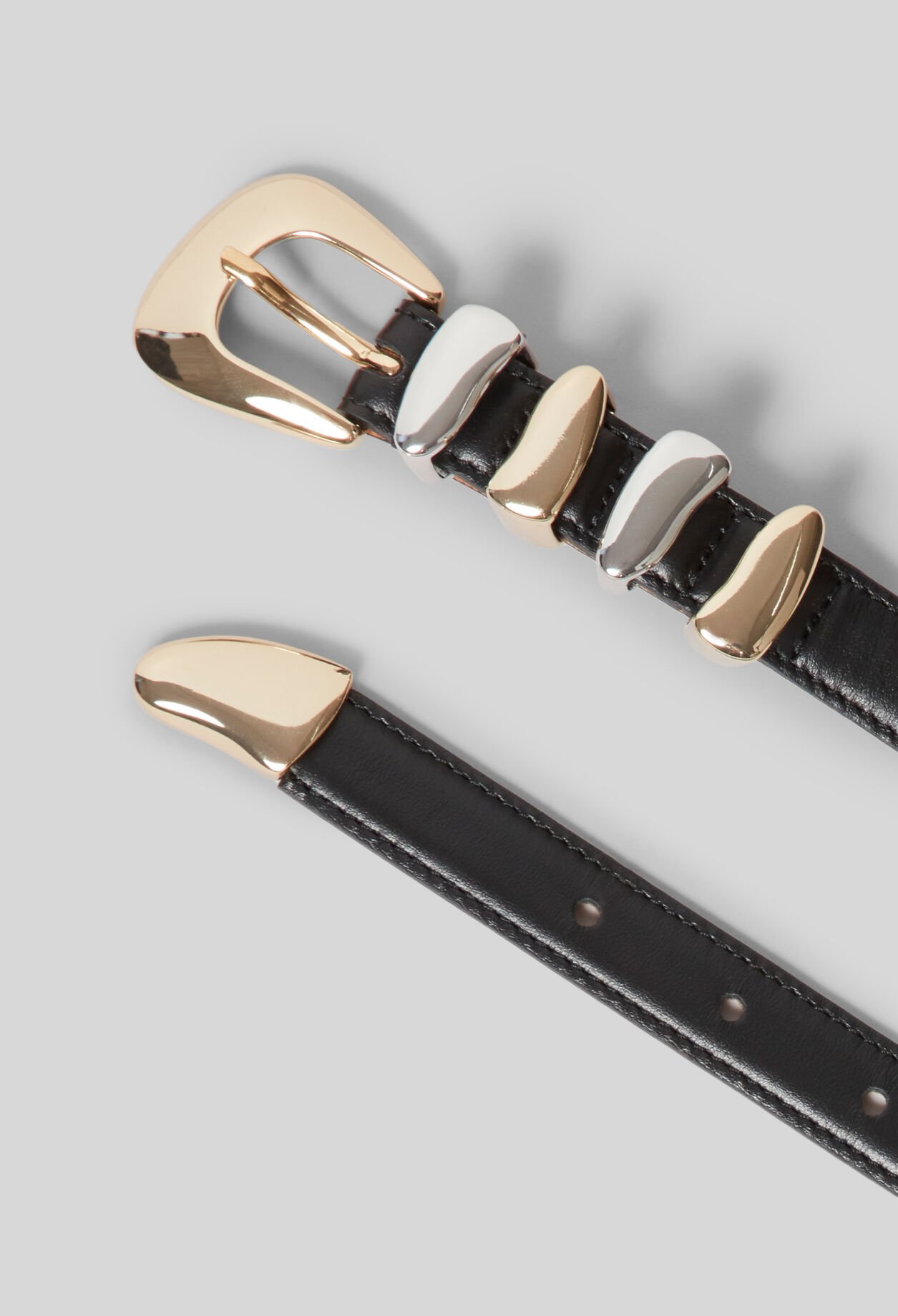 Ceinture cuir boucle dorée