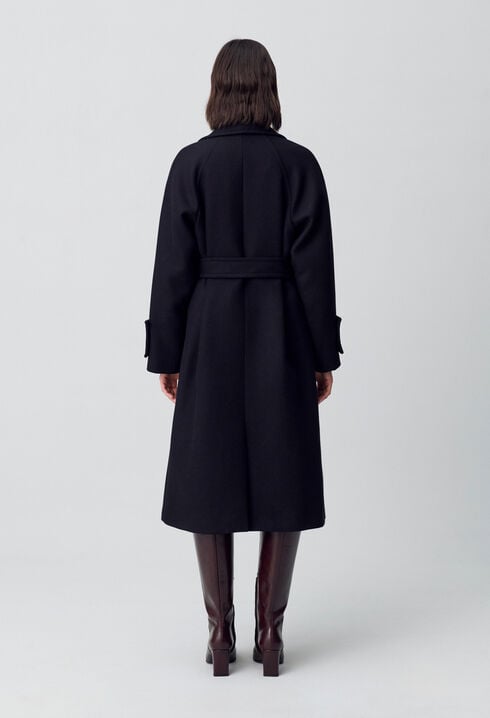 Manteau mi-long laine mélangée
