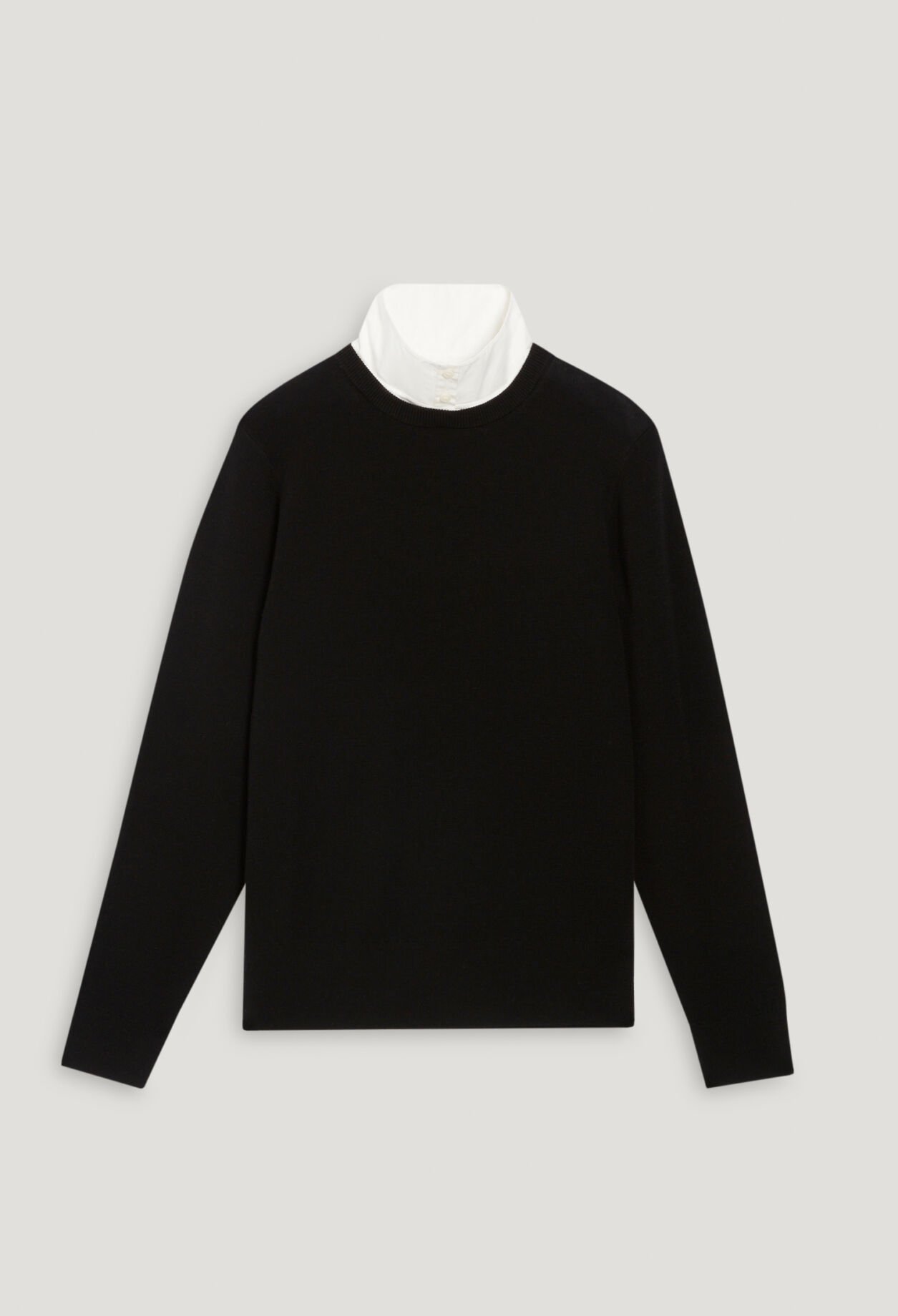 Pull laine col montant noir