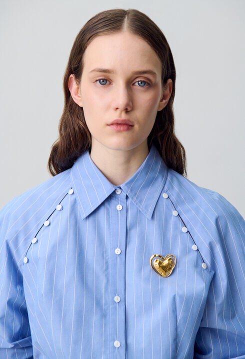 Broche dorée coeur