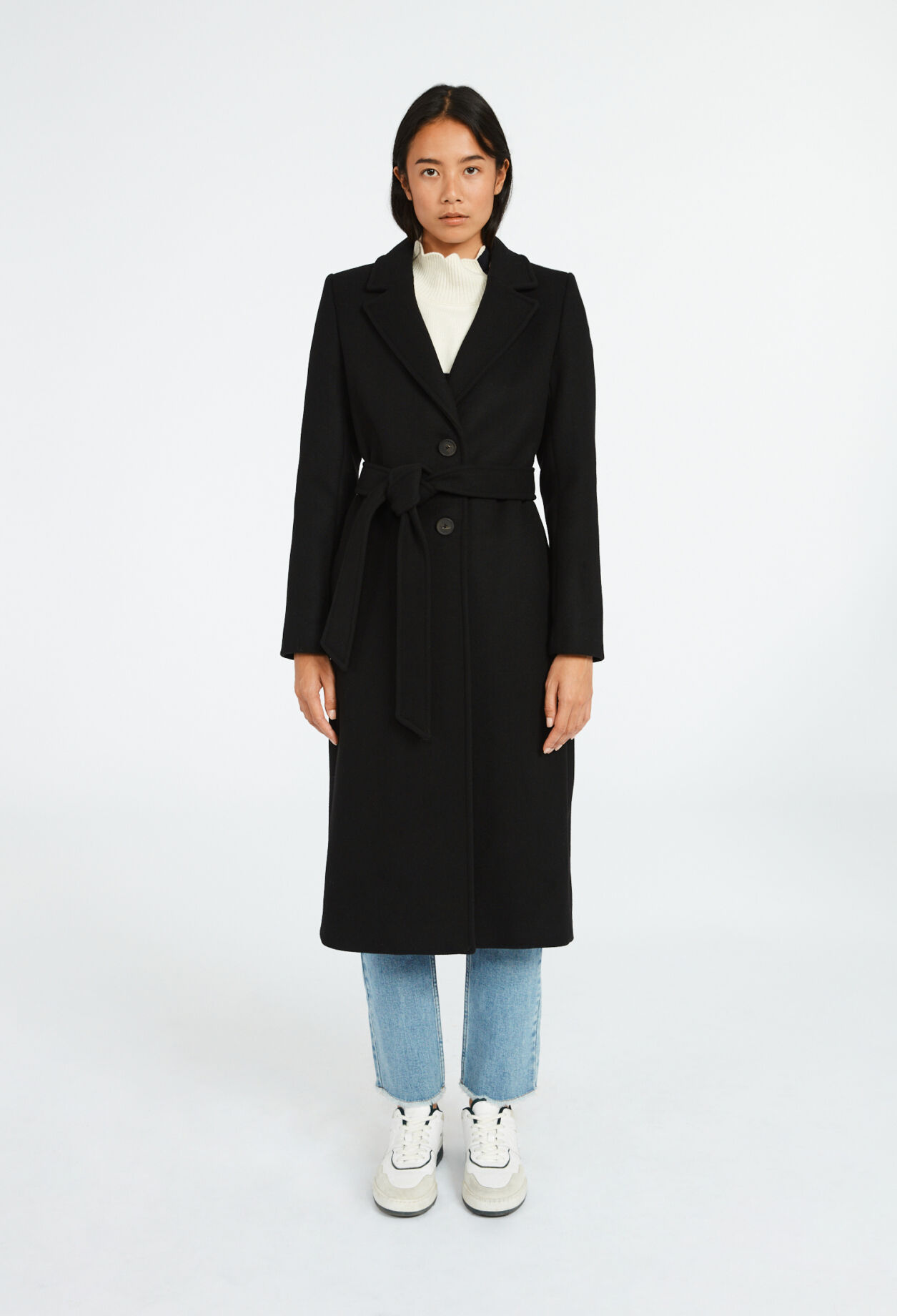 Manteau droit mi-long