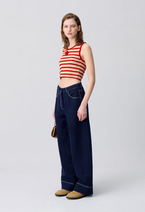 Top rayé crochet