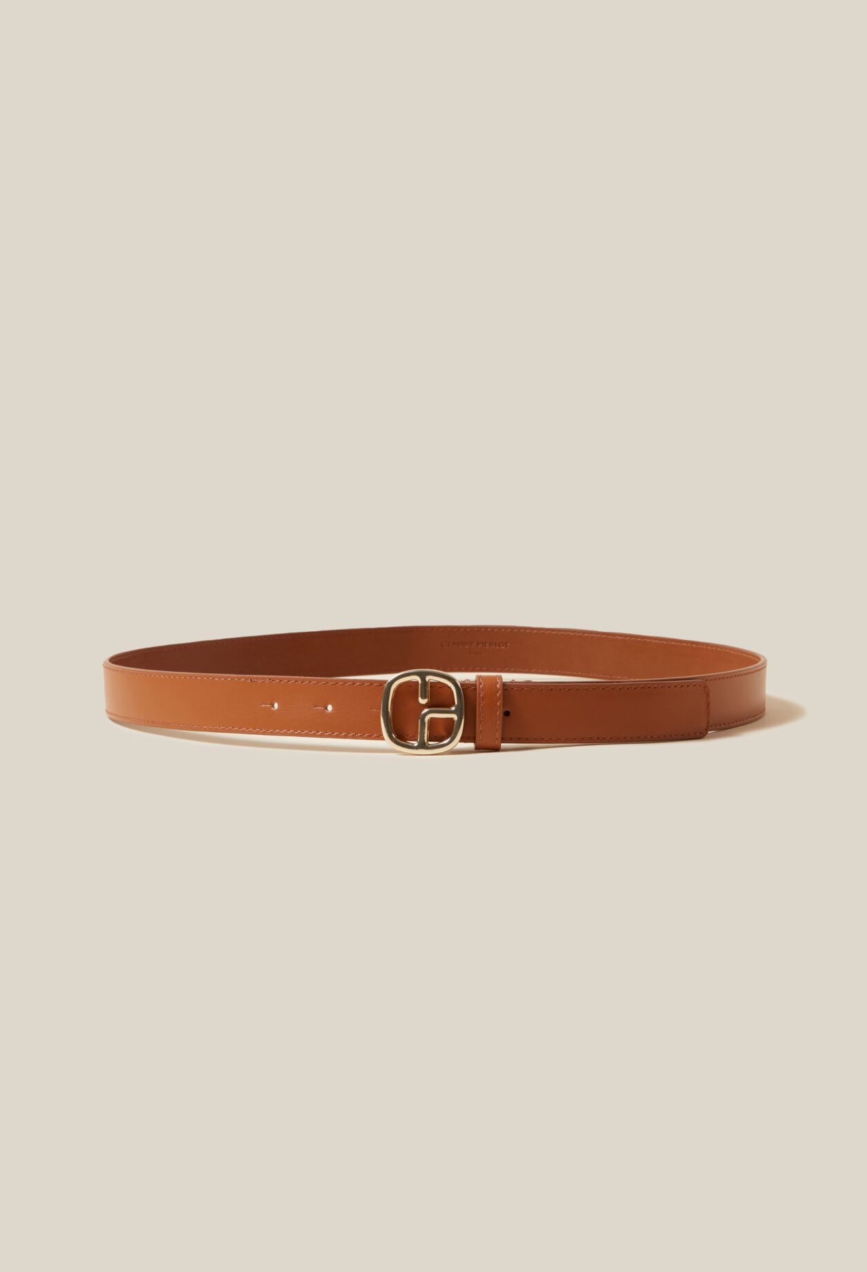Ceinture cuir monogramme marron