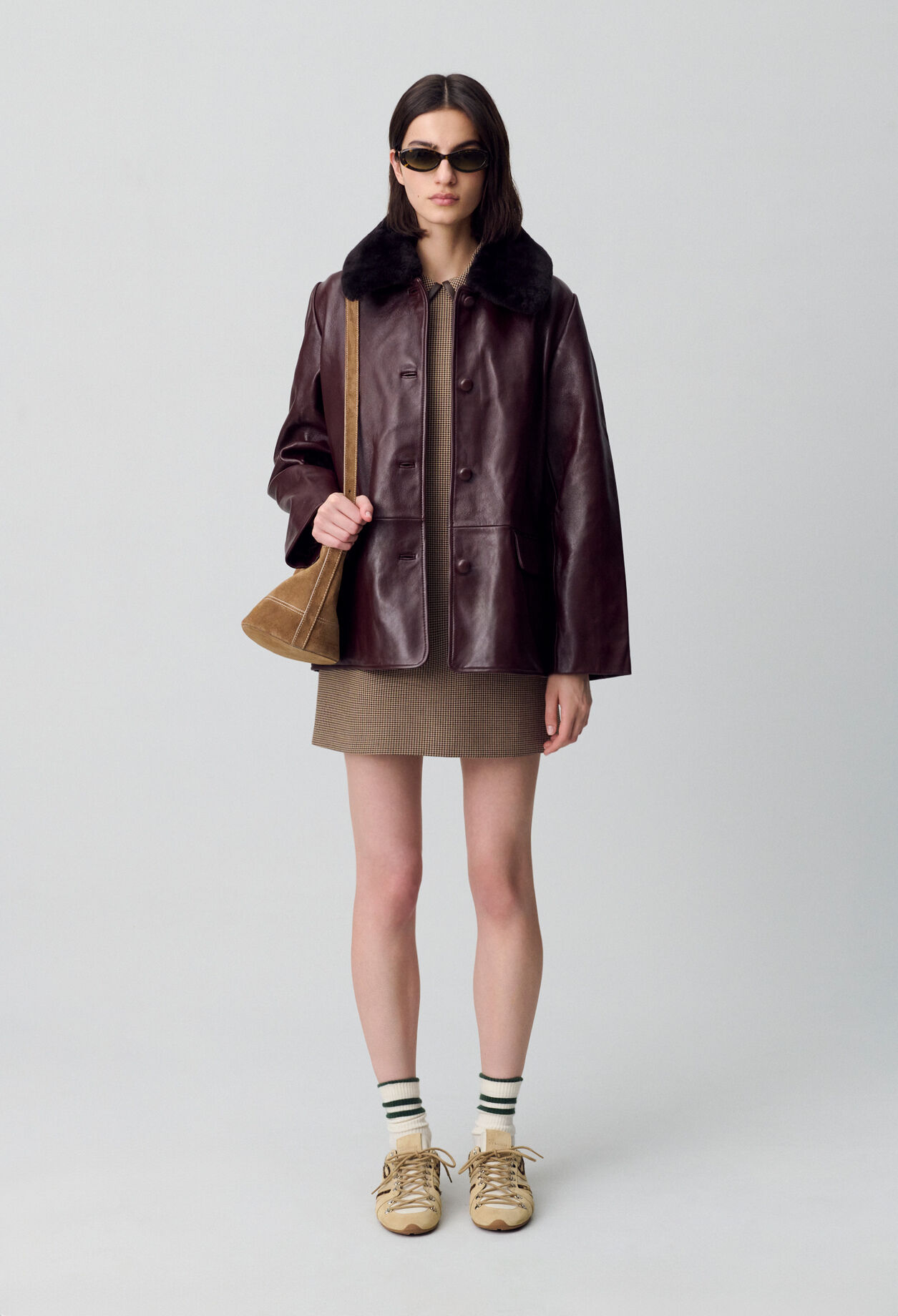 Cuir Blouson Coupe Vent Claudie Pierlot Blouson Cuir Claudie