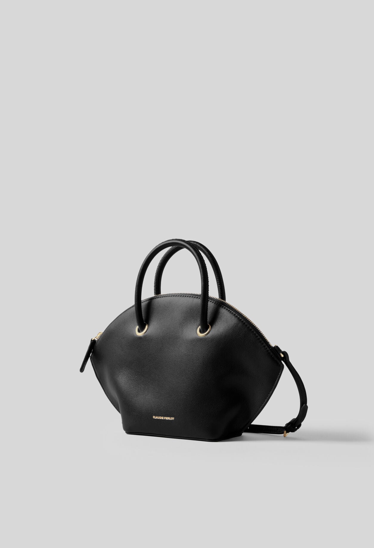 Sac cuir lisse anneaux dor&eacute;s